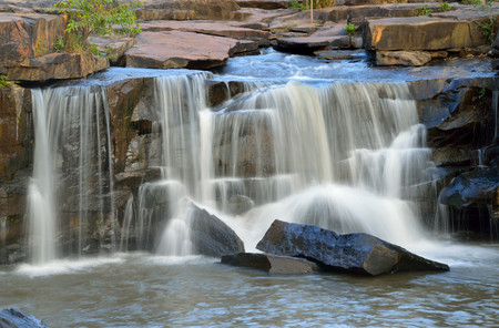 beautiful waterfall, summer tourist attractionの写真素材