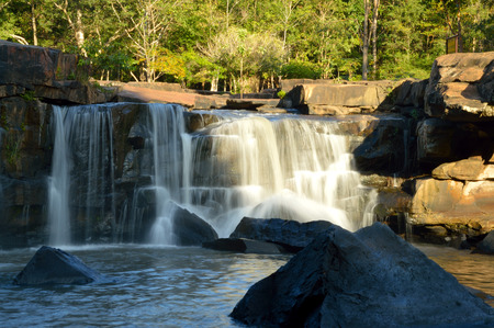 beautiful waterfall, summer tourist attractionの写真素材