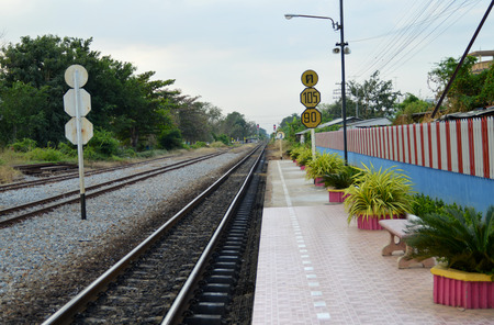 platform of railway stationの写真素材