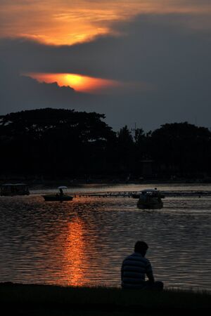 I sit aloneの写真素材