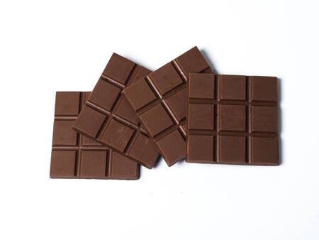 Black Chocolates bars on white isolated background.