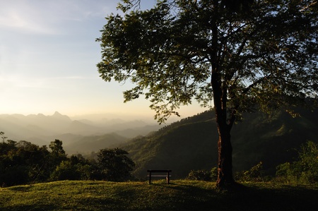 Mountain view at sunset