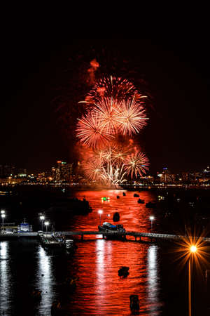 Fireworks Festival in Pattaya 2020, Thailandの写真素材