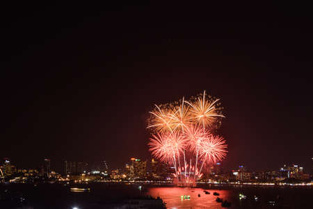 Fireworks Festival in Pattaya 2020, Thailandの写真素材