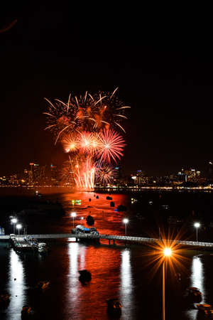Fireworks Festival in Pattaya 2020, Thailandの写真素材
