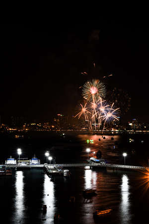 Fireworks Festival in Pattaya 2020, Thailandの写真素材