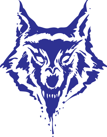 Angry wolf symbolの写真素材