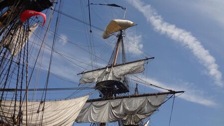 Antique sailboat mastの写真素材