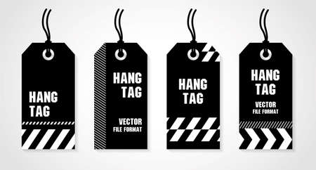 black modern street style graphic hang tag illustration vectorのイラスト素材