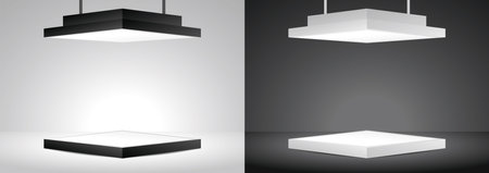 black and white modern minimal display stage 3d illustration vectorのイラスト素材