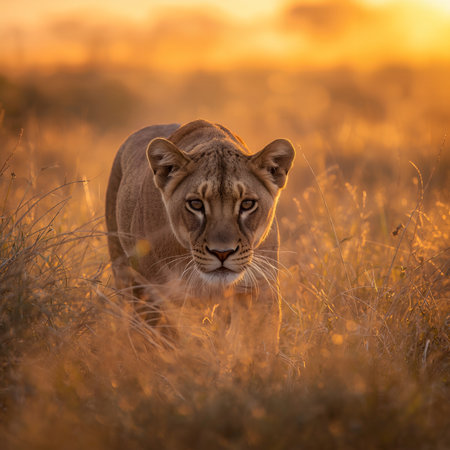 Lioness (Panthera leo) in the Okavango Delta, Botswana.の素材