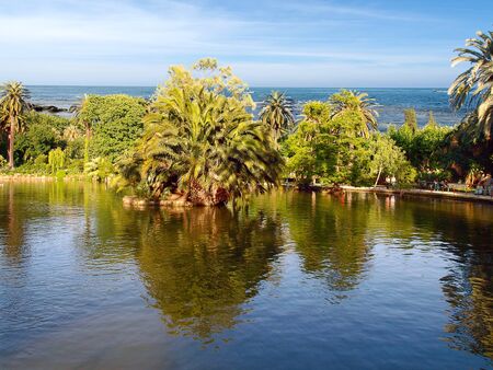 Tropical paradise resort. Islands Shore Harborの写真素材