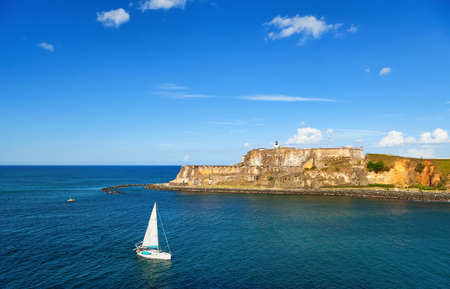 Fortress the Castillo San Felipe del Morro in San Juan, Puerto Rico on sunny day