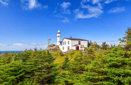Lobster Cove Head Lighthouse in Gros Morne National Park, Newfoundlandの写真素材