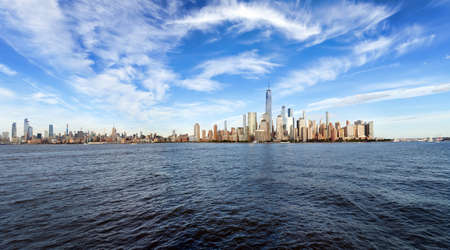 New York City panorama with Manhattan Skyline over Hudson River.の写真素材