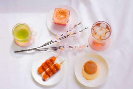 The Japan sweets are very popular in their country.Someone know more about dango,cake,mocha include matcha  green tea.itâs so smell good.の写真素材