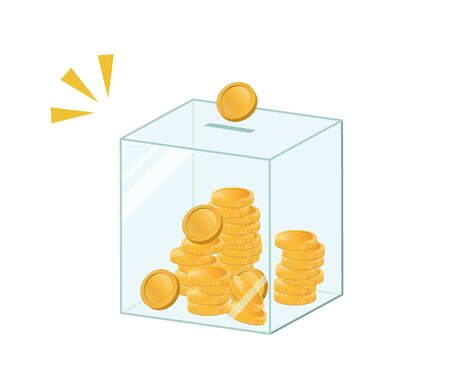 Money box, donation box, etc.The box in which money is inserted.のイラスト素材