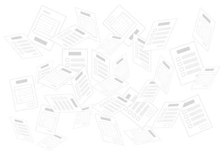 Large amount of material (white background) ideas, scattered and flying