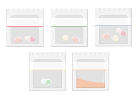One package of medicines Image illustration (plain type)