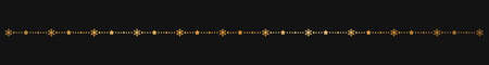 Elegant Decoration for Christmas. Line. Crystal of snow (Gold, black Background)