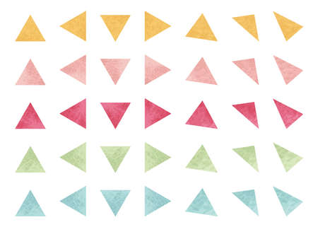 Watercolor Shape. Triangle. 5 colors set.