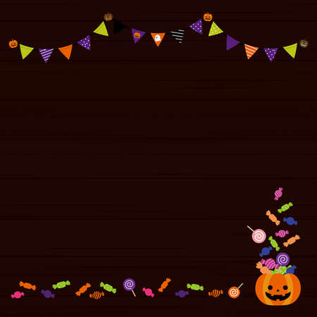 Halloween background material. Wood grain black background.のイラスト素材