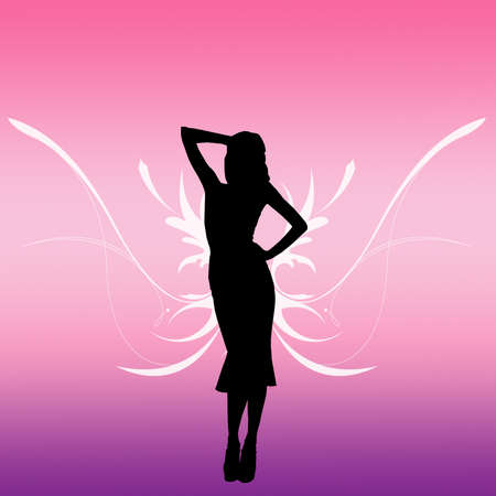 female silhouetteのイラスト素材