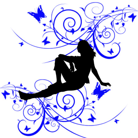 female silhouetteのイラスト素材