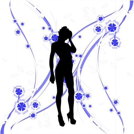 female silhouetteのイラスト素材