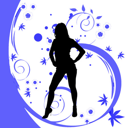 female silhouetteのイラスト素材