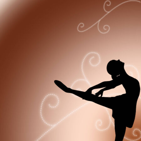silhouette of a ballerina on pretty backgroundのイラスト素材