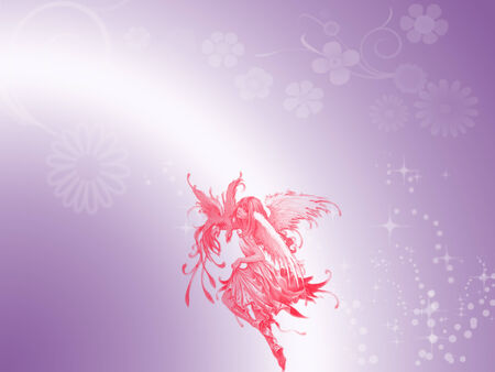 a fairy silhouette on a pretty backgroundのイラスト素材