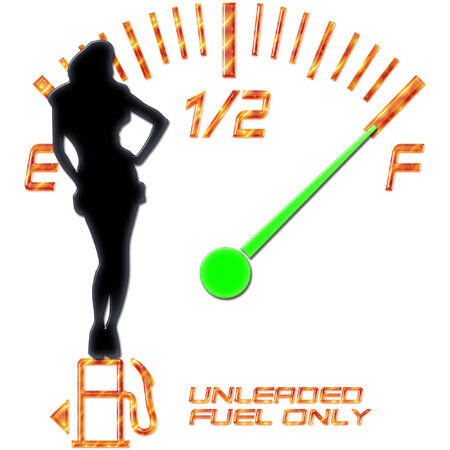 silhouette of a sexy woman in front of a car guageのイラスト素材