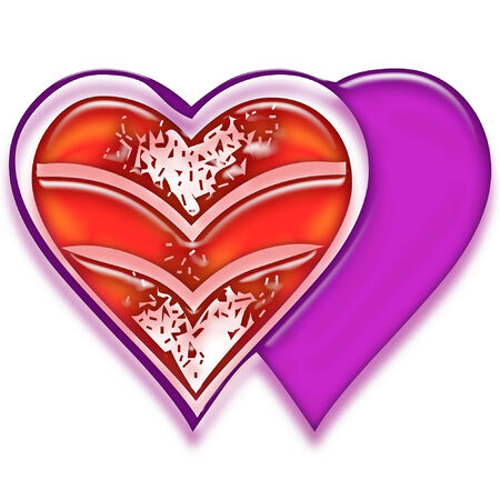 a pretty colorful heart done in red and purpleのイラスト素材