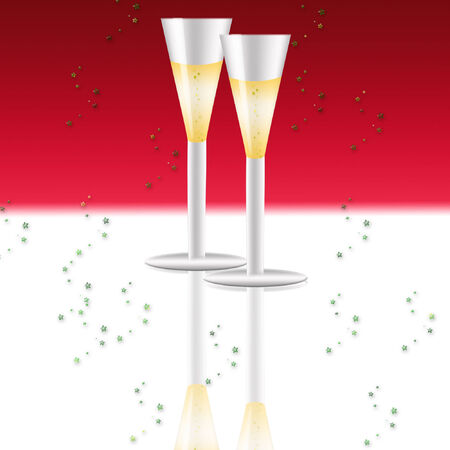 two pretty drink glasses of champagne のイラスト素材