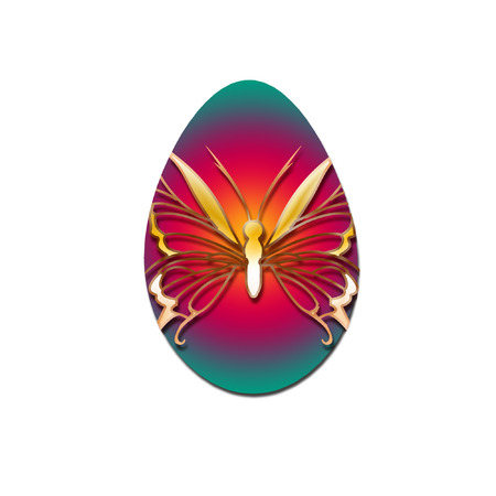  a pretty easter egg decorated and ready for an egg hunt のイラスト素材