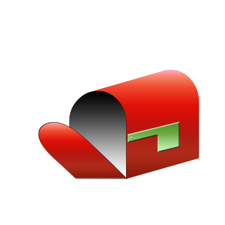 a bright red mailbox that is open and empty のイラスト素材