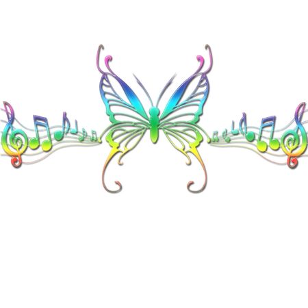 a butterfly done in bright and pretty colorsのイラスト素材