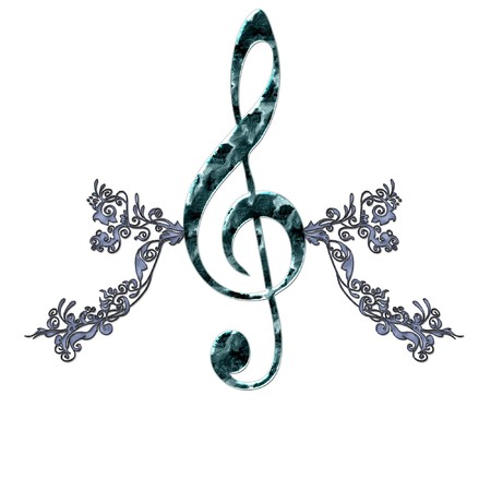 a colorful music note with pretty swirls のイラスト素材