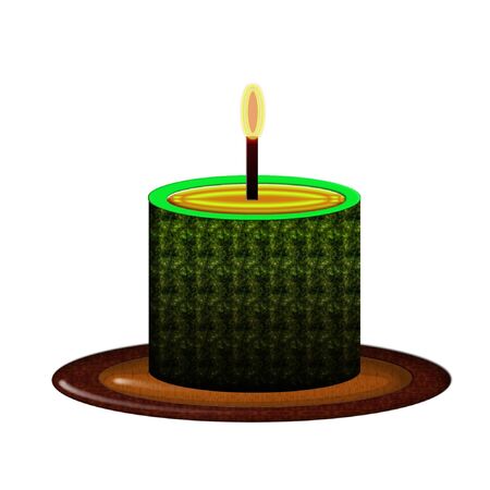 a bright colorful wax candleのイラスト素材