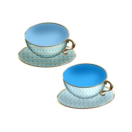 coffee cups done in pretty colorsのイラスト素材