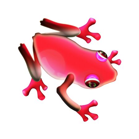 a cute little frog done in pretty colorsのイラスト素材