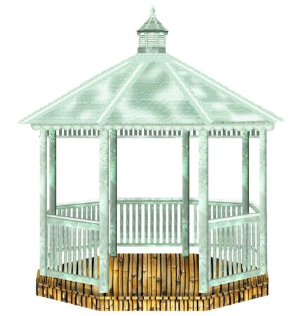 a gazeebo done in bright colorsのイラスト素材