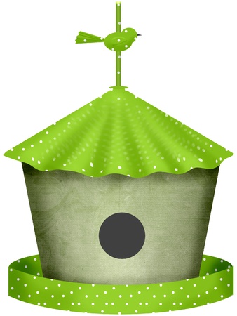 a birdhouse done in bright pretty colorsのイラスト素材