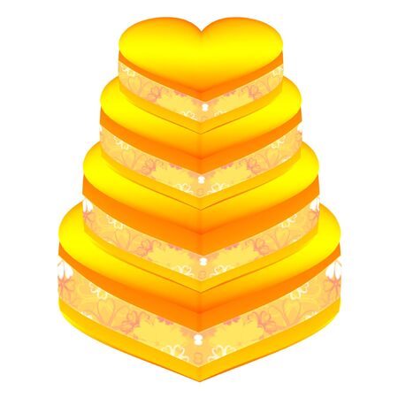 a multi layerd cake in bright colorsのイラスト素材