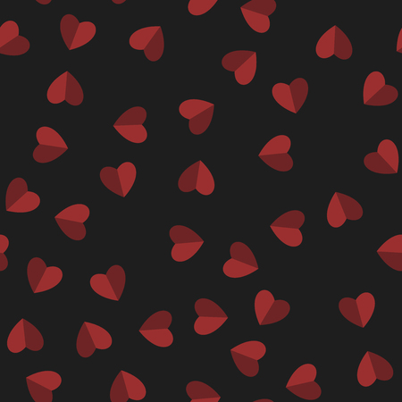 Holiday background seamless pattern with cute red hearts. Vector illustration.のイラスト素材