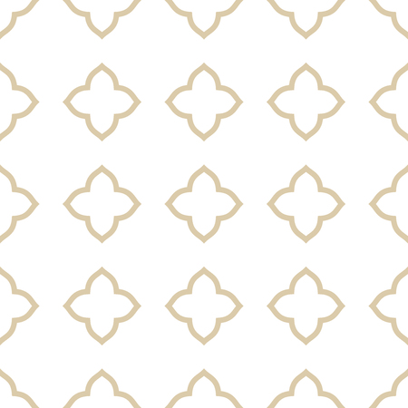 The geometric gold and white abstract pattern in Arabian style. Seamless vector background.のイラスト素材