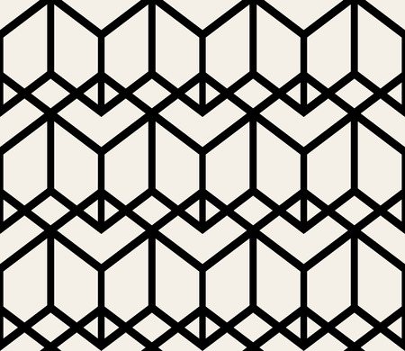 Abstract geometric hexagon triangle pattern. A seamless vector background. Stylish graphic pattern. Black and white ornamentのイラスト素材
