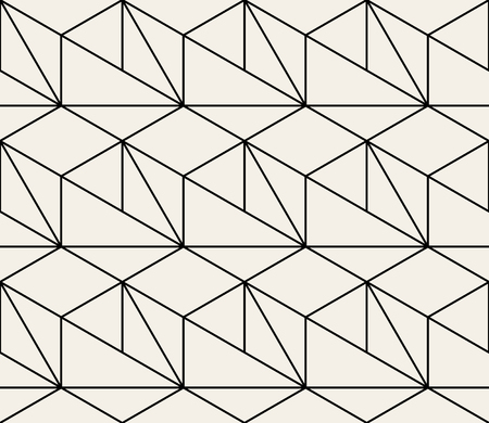 Abstract geometric hexagon minimal pattern. A seamless vector background. Stylish graphic pattern. Black and white ornamentのイラスト素材
