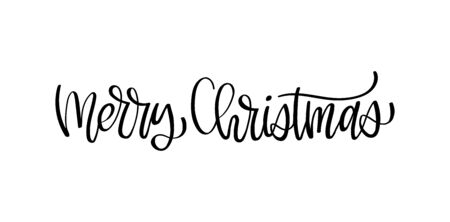 Merry Christmas vector text Calligraphic Lettering design card template. Creative typography for Holiday Greeting Gift Poster. Calligraphy Font style Banner.のイラスト素材